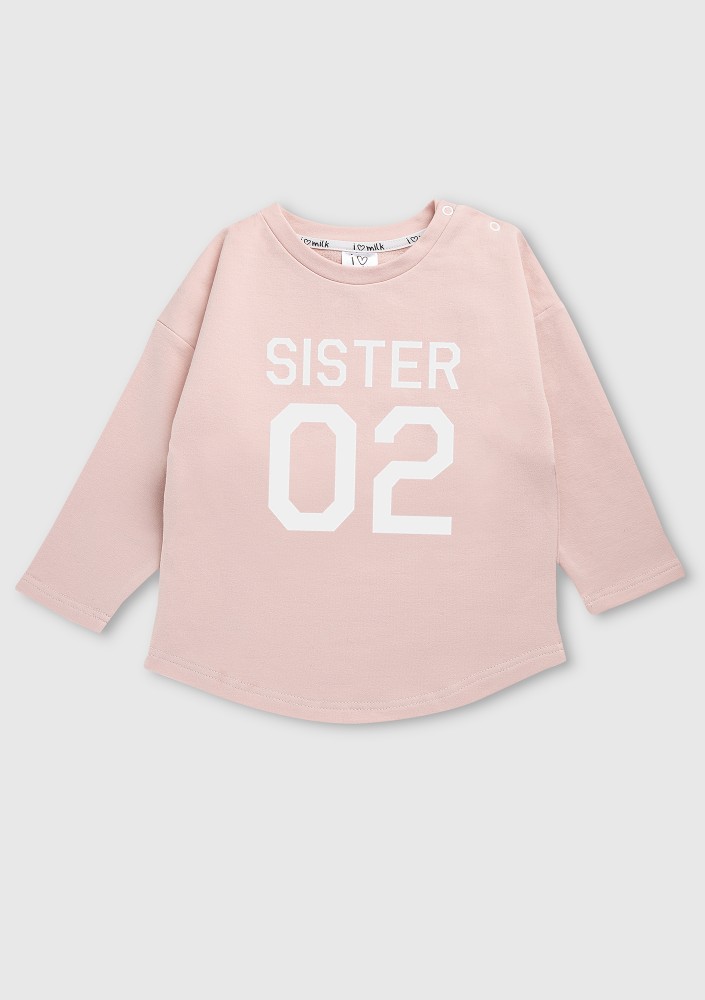 Pudrowa bluza dziecięca "sister 02"