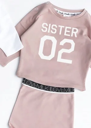 Powder pink kids sweatshirt "sister 02"