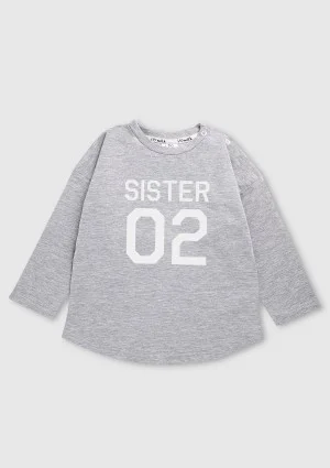 Melange grey kids sweatshirt for girls