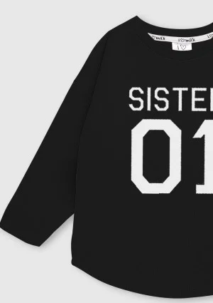 Black kids sweatshirt "sister 01"