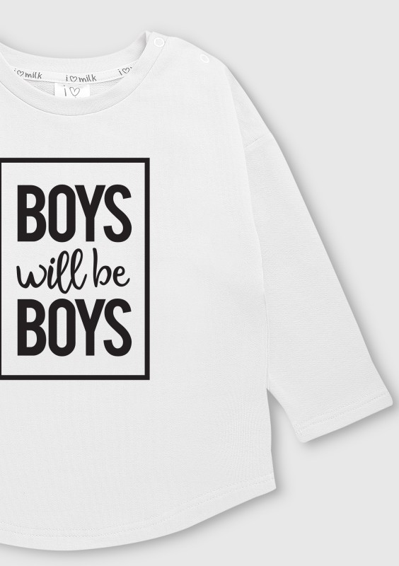 Ecru kids sweatshirt "boys will..."