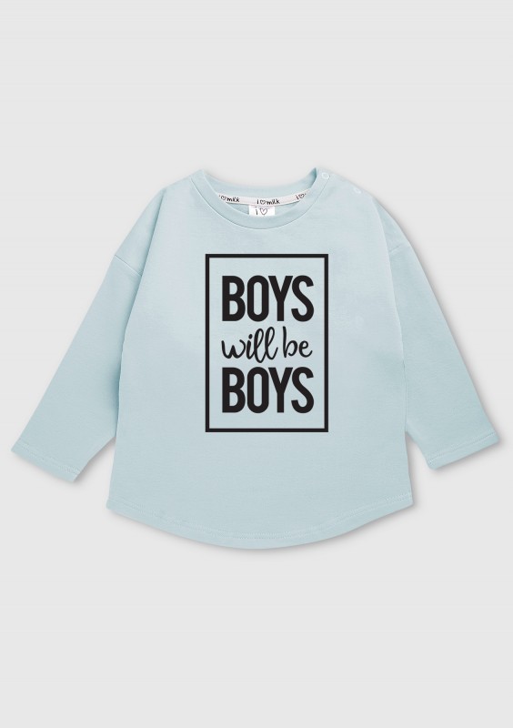 Bluza dziecięca "boys will.." Błękitna