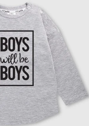 Zabawna szara bluza dla chłopców