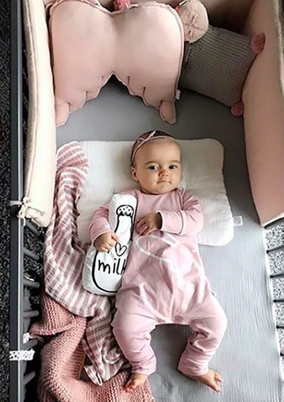 Powder pink long sleeved romper "bunny"