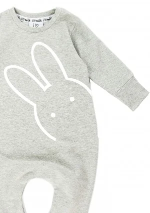Grey long sleeves romper "bunny"