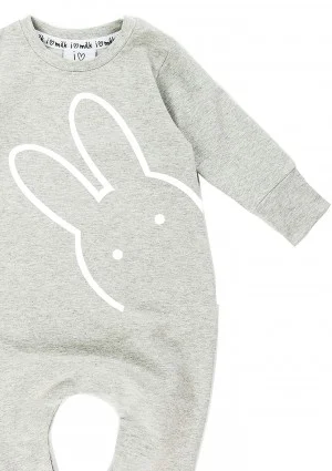 Szary rampers dziecięcy długi rękaw "bunny"