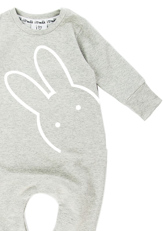 Grey long sleeves romper "bunny"