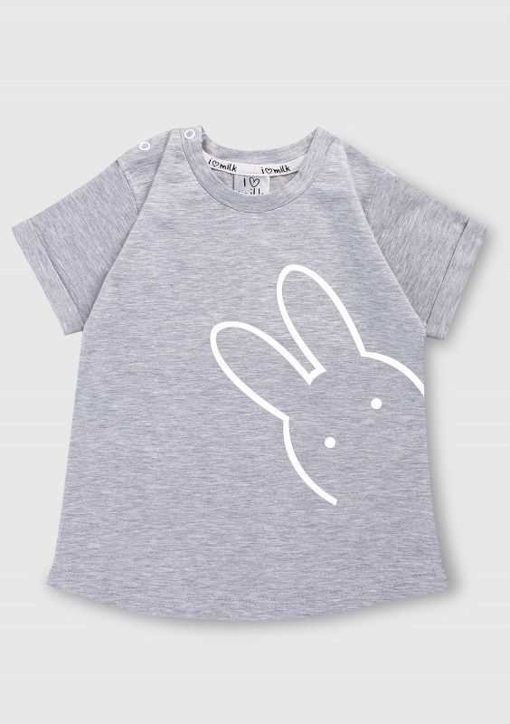 Melange grey kids T-shirt "bunny"