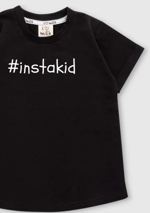 T-shirt dziecięcy "instakid" Czarny