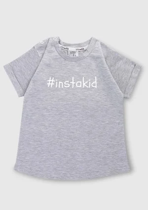 T-shirt dziecięcy "instakid" Szary Melanż