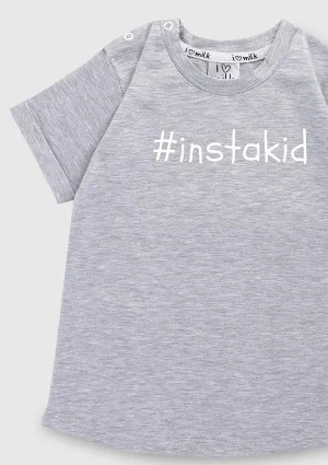 T-shirt dziecięcy "instakid" Szary Melanż