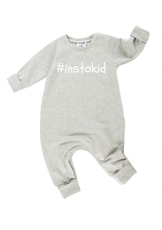 Melange grey long sleeved romper "instakid"