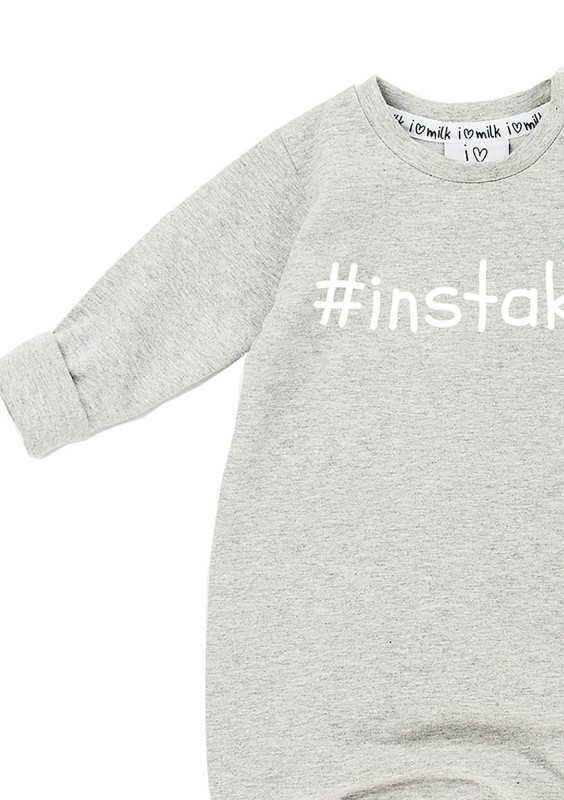 Melange grey long sleeved romper "instakid"