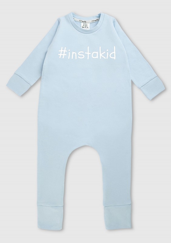 Basic - Light blue long sleeved romper "instakid"