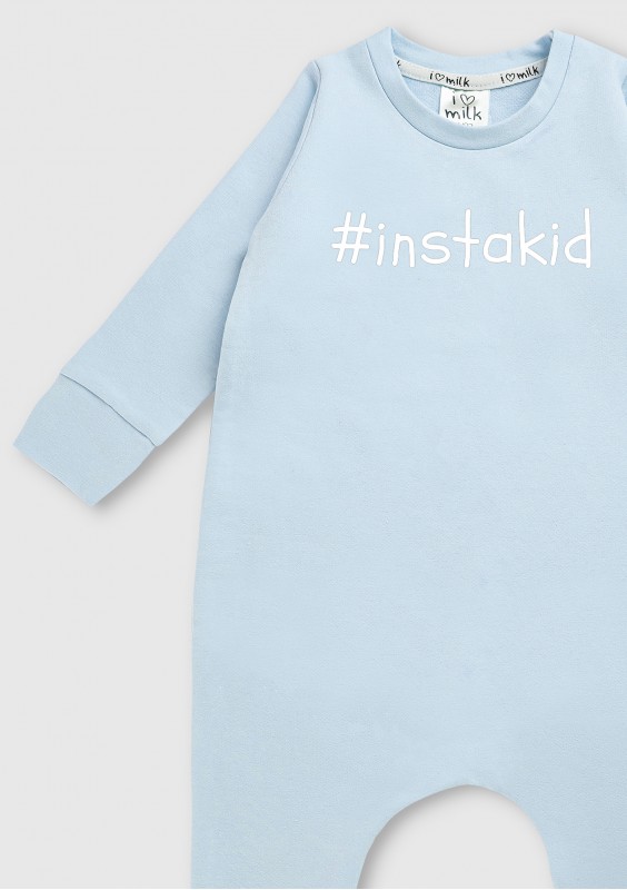 Basic - Light blue long sleeved romper "instakid"