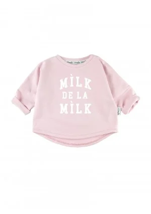 Powder pink kids sweatshirt "milk de la milk"