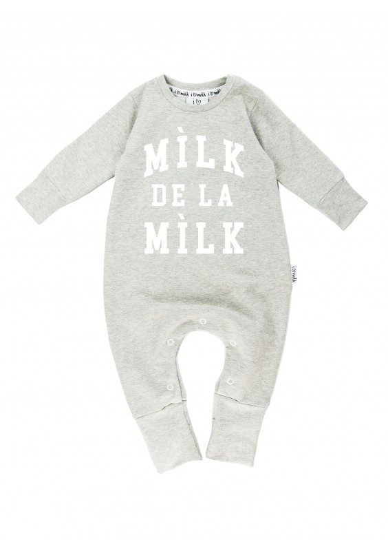 Melange grey long sleeved romper "milk de la milk"