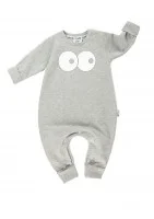 Melange grey long sleeved romper 