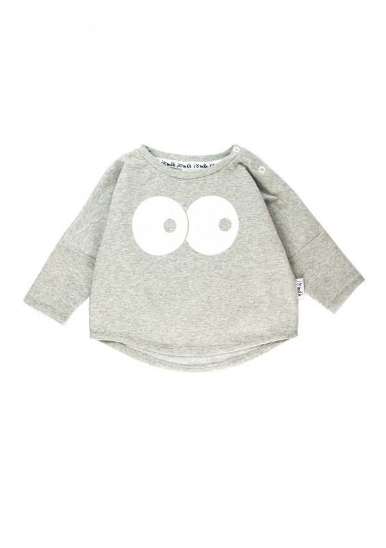 Melange grey kids sweatshirt "eyes"
