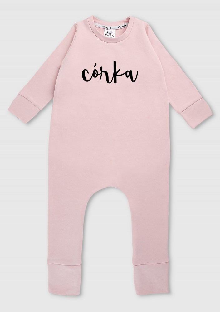 Powder pink romper "córka"