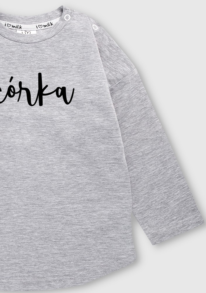 Melange grey kids sweatshirt "córka"