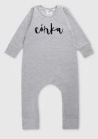 Melange grey long sleeved romper 