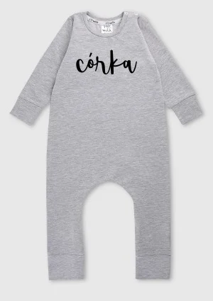Melange grey long sleeved romper "córka"
