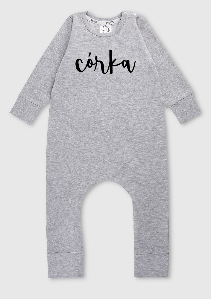 Melange grey long sleeved romper "córka"