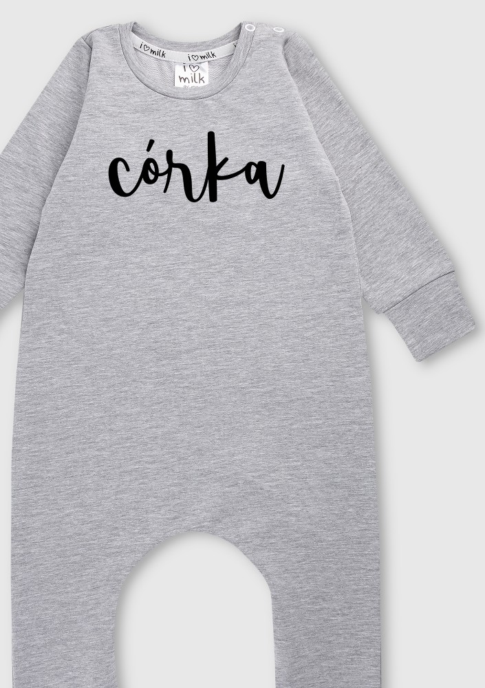 Melange grey long sleeved romper "córka"