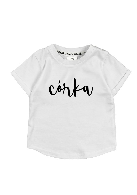 T-shirt dziecięcy "córka" Biały