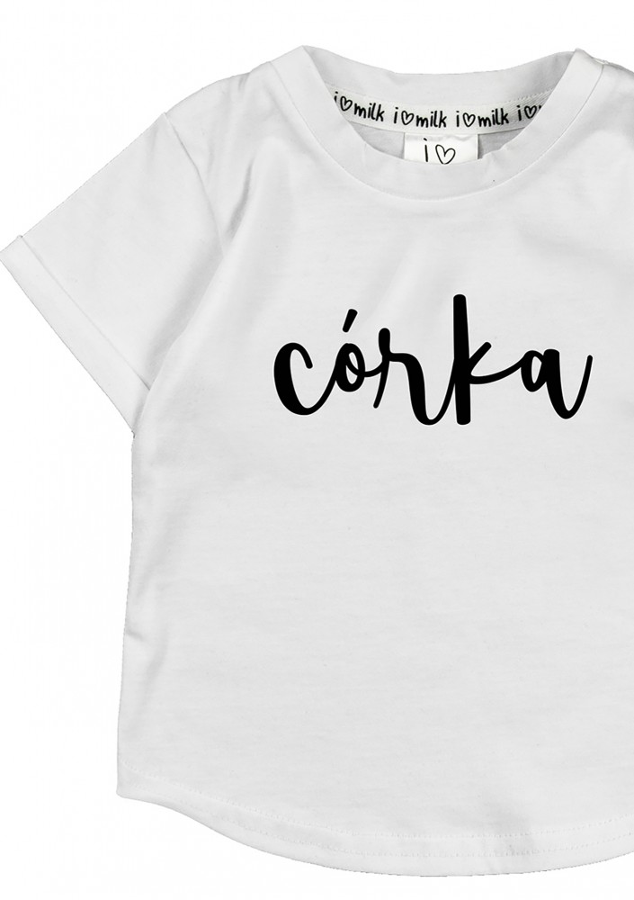 T-shirt dziecięcy "córka" Biały