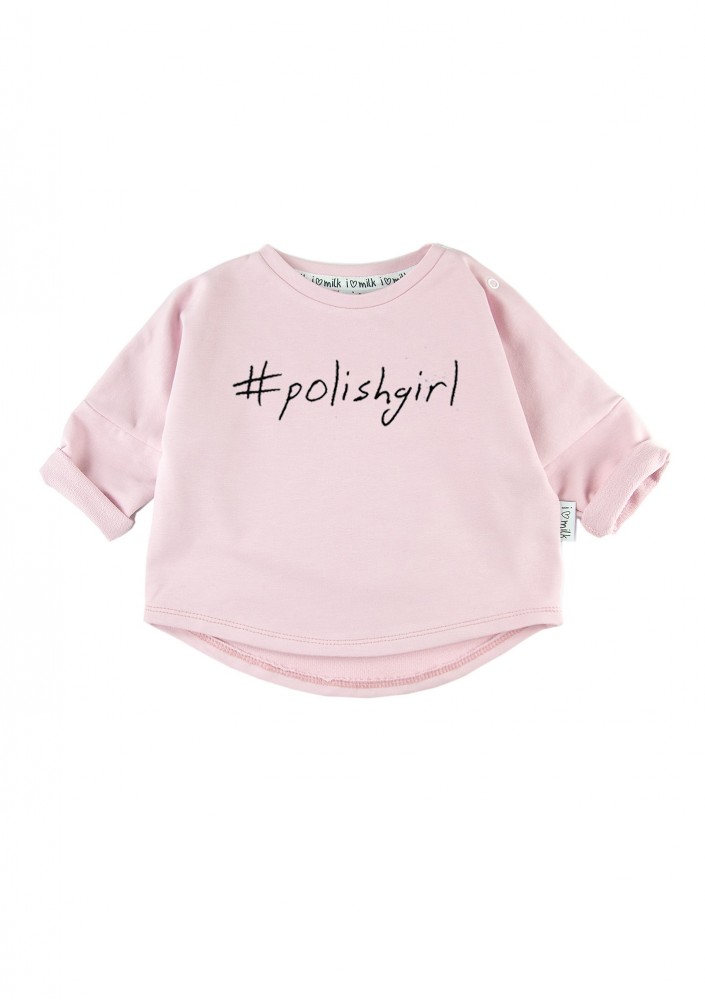 Powder pink kids sweatshirt "polishgirl"