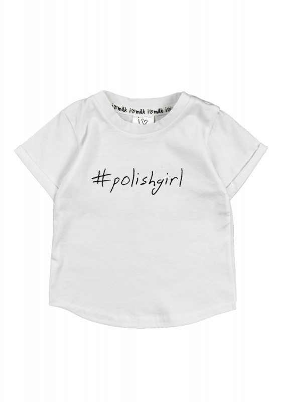 T-shirt dziecięcy "polishgirl" Biały