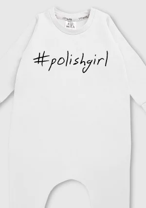 White long sleeved romper "polishgirl"