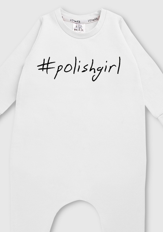 Romper dziecięcy z długim rękawem "polishgirl" Biały