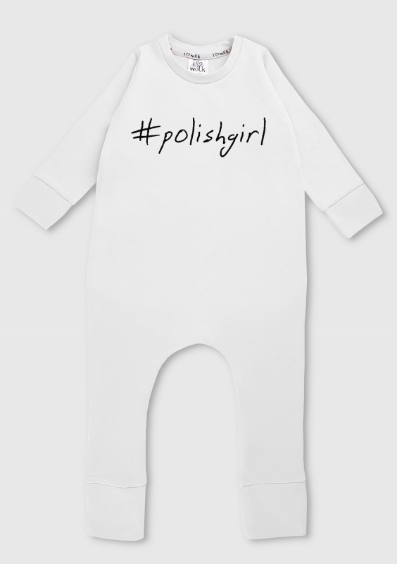 Romper dziecięcy z długim rękawem "polishgirl" Biały