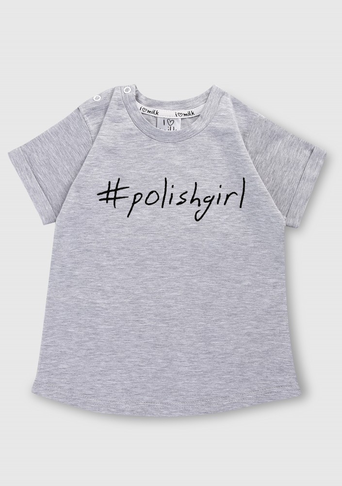 Melange grey T-shirt "polishgirl"