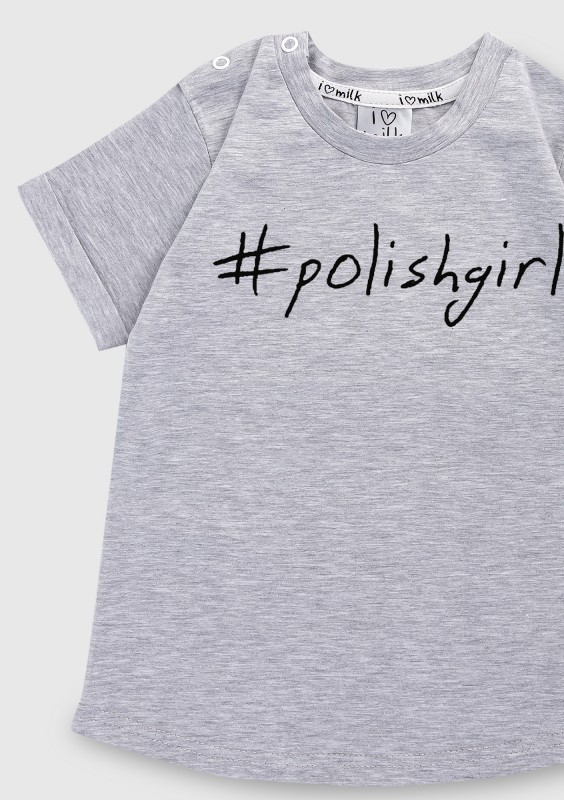 Melange grey T-shirt "polishgirl"