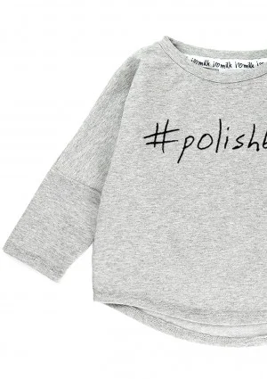 Melange grey kids sweatshirt "polishboy"