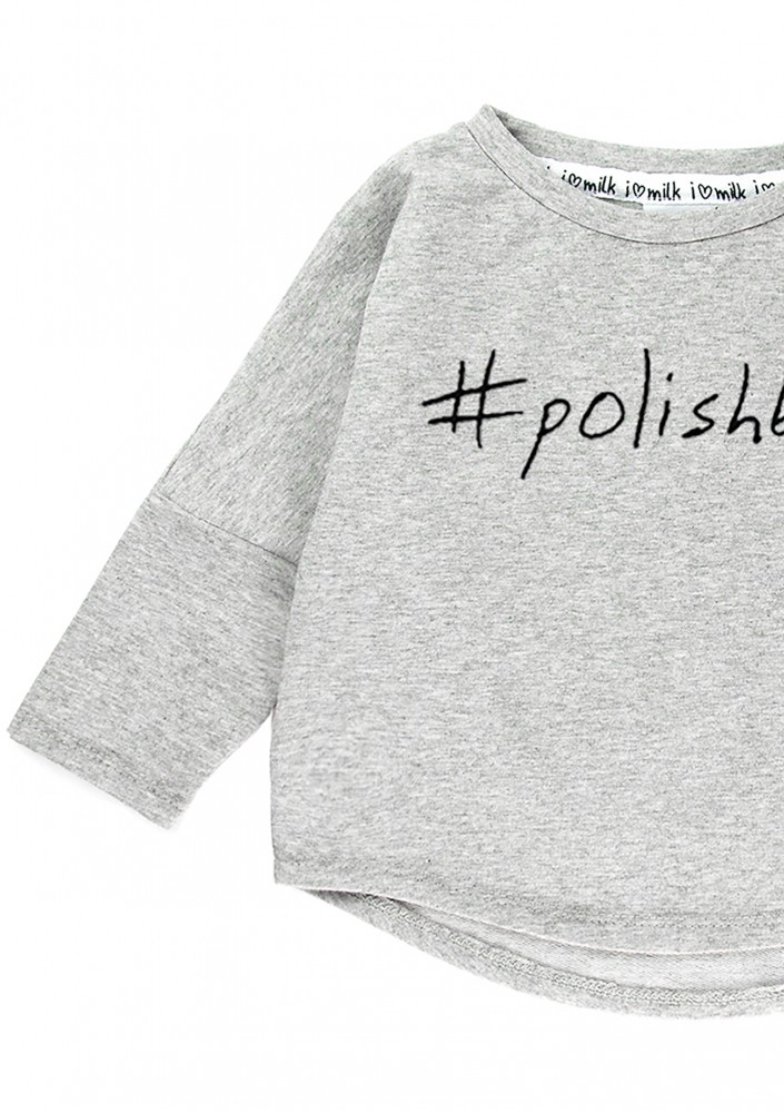 Melange grey kids sweatshirt "polishboy"