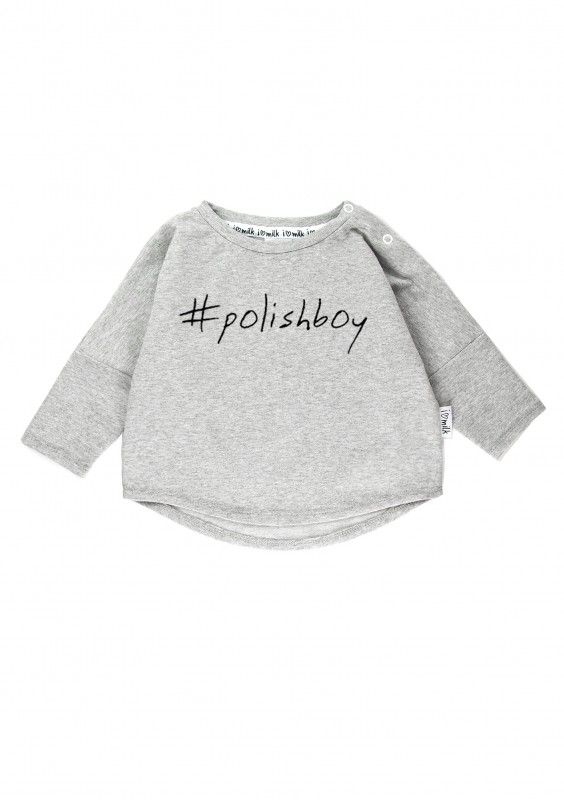 Melange grey kids sweatshirt "polishboy"