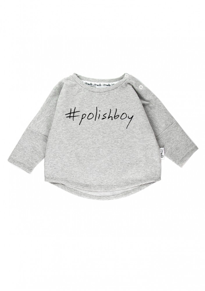 Melange grey kids sweatshirt "polishboy"
