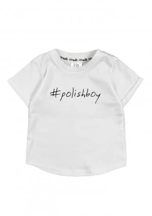 T-shirt dziecięcy "polishboy" Biały
