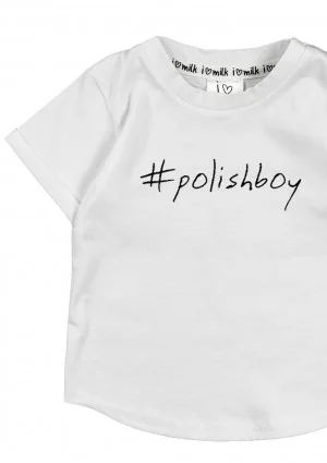 T-shirt dziecięcy "polishboy" Biały