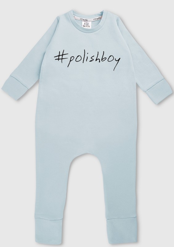 Light blue long sleeved romper "polishboy"