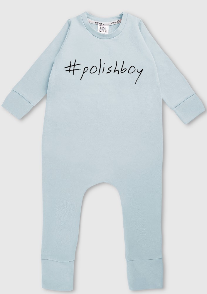 Light blue long sleeved romper "polishboy"