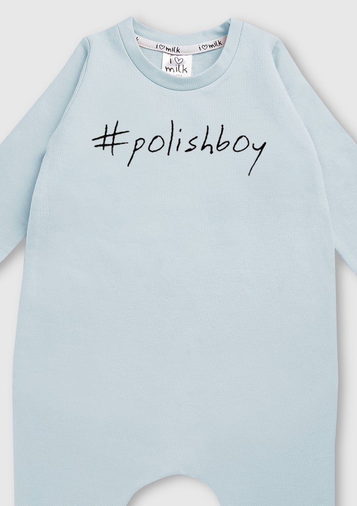 Light blue long sleeved romper "polishboy"