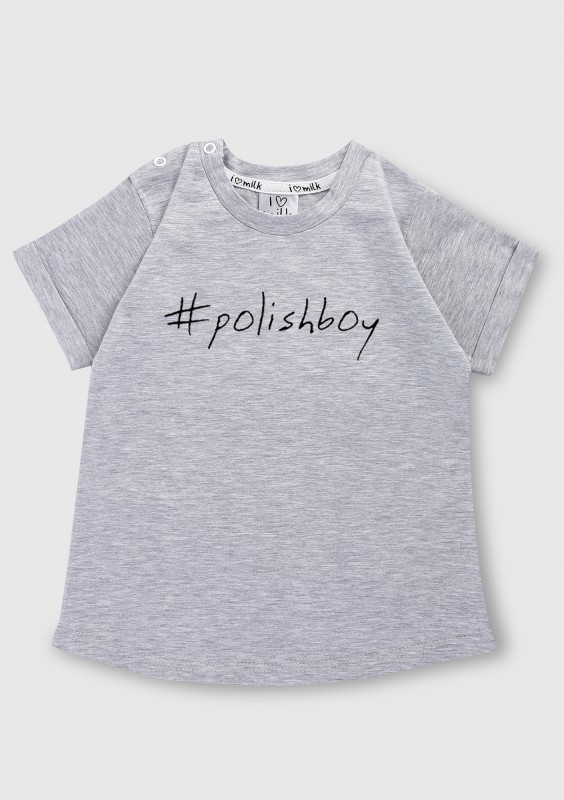 Melange grey kids T-shirt "polishboy"