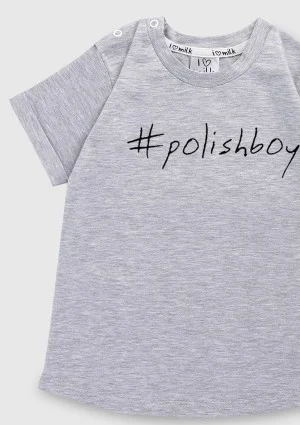 Melange grey kids T-shirt "polishboy"