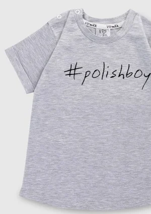 T-shirt dziecięcy "polishboy" Szary Melanż